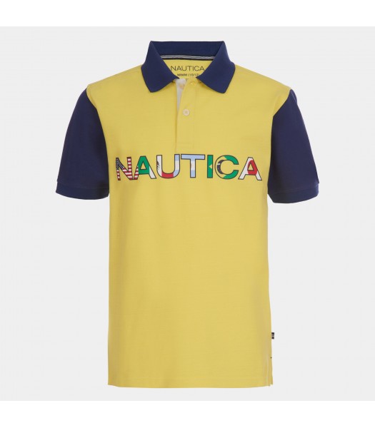 Nautica Yellow Nautical Flags Polo Shirt